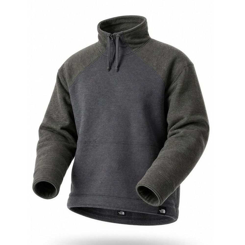 North Face Sweatshirt Womens Large Gray Heather Mock Neck Raglan
